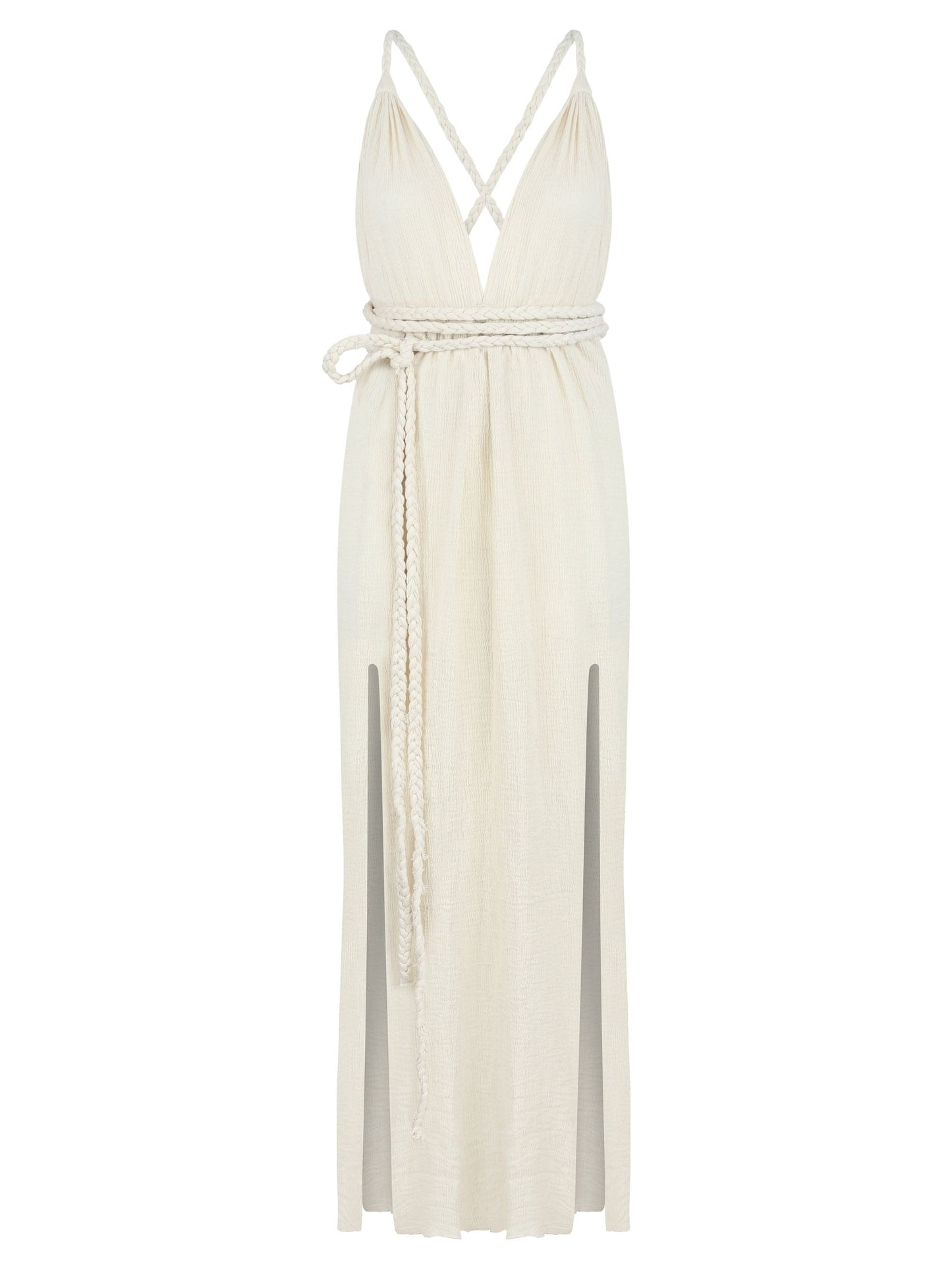 Muse Braided Straps Dress - Natural