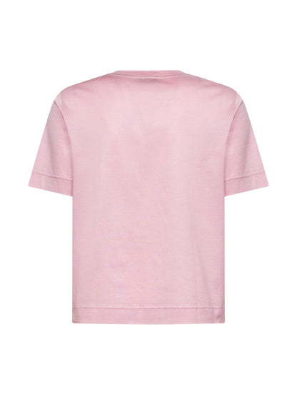 Pink Lisle Cotton V-Neck T-Shirt