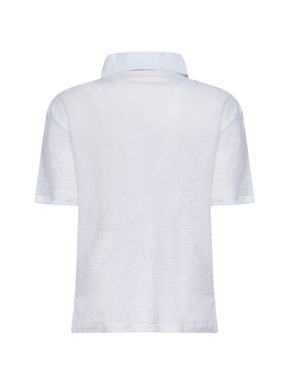 Polo Shirt White Linen