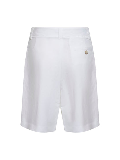 Bermuda Shorts Belsik White Viscose-Linen