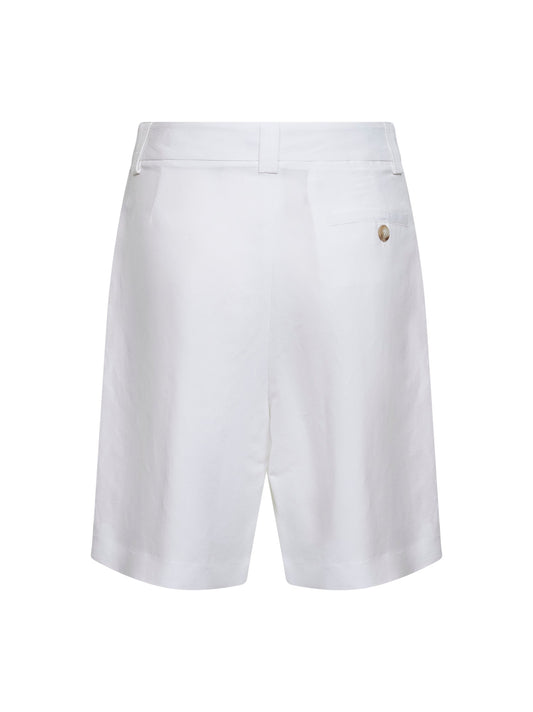 Bermuda Shorts Belsik White Viscose-Linen