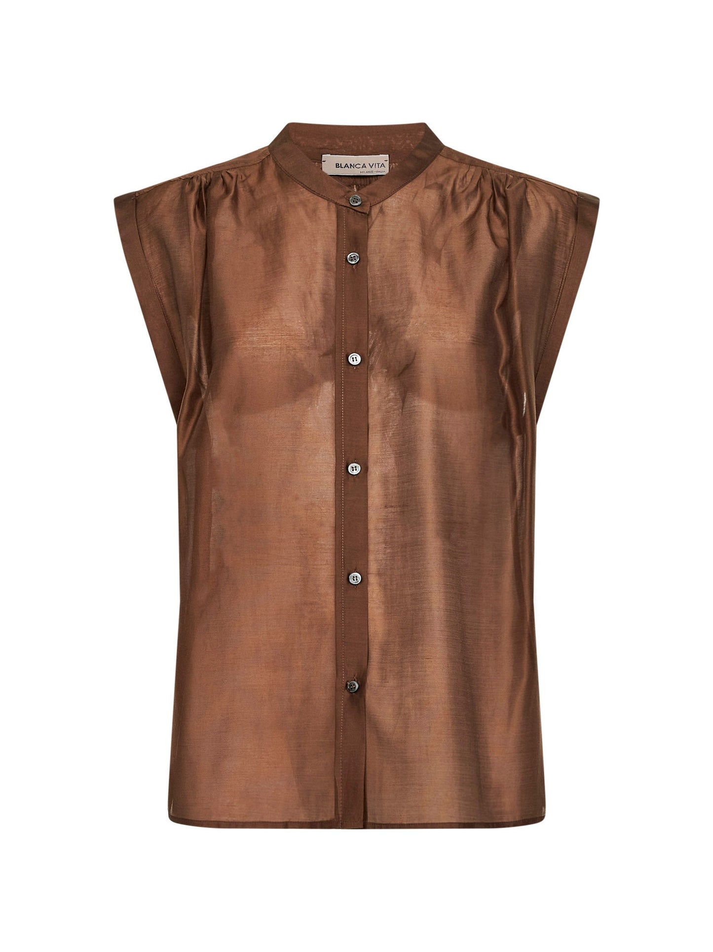 Chocolate Voile Calicia Sleeveless Shirt