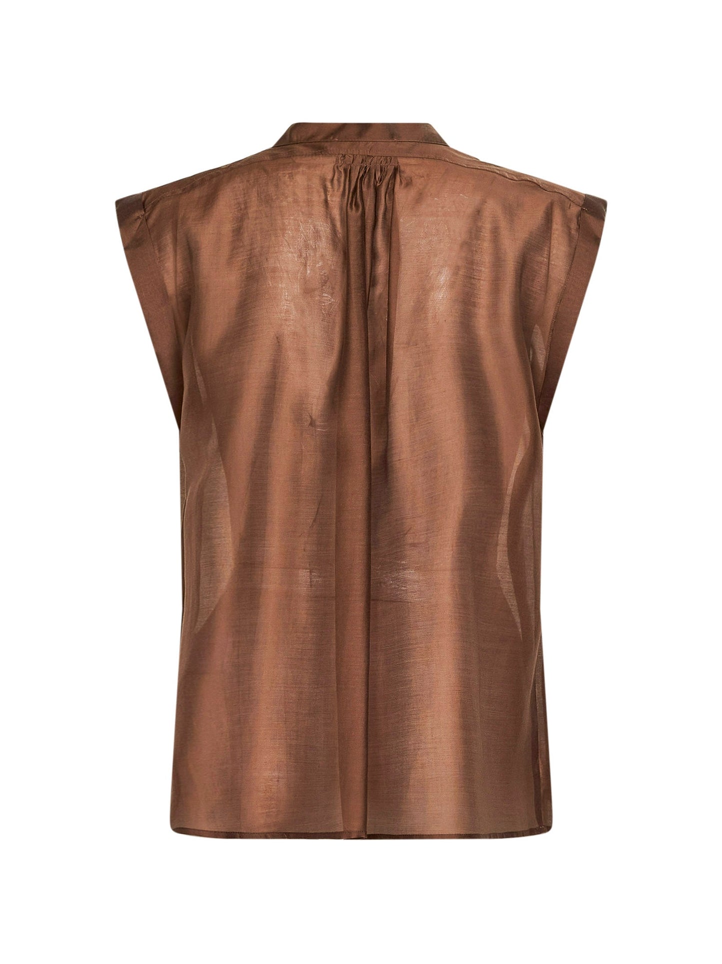 Chocolate Voile Calicia Sleeveless Shirt