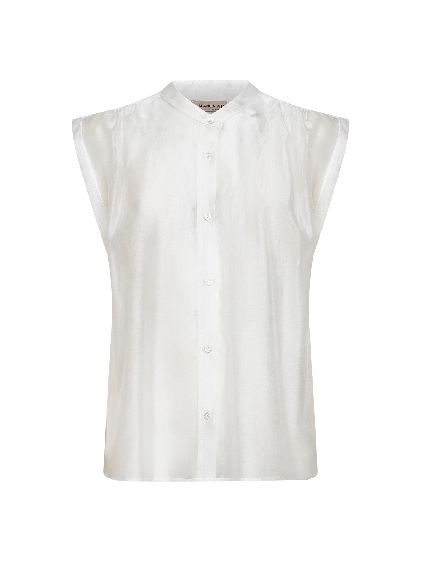 White Voile Calicia Sleeveless Shirt