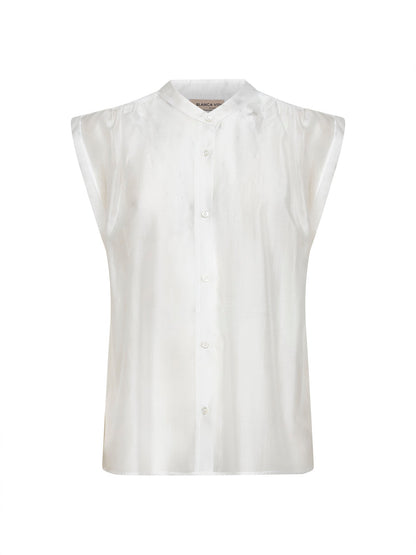 White Voile Calicia Sleeveless Shirt