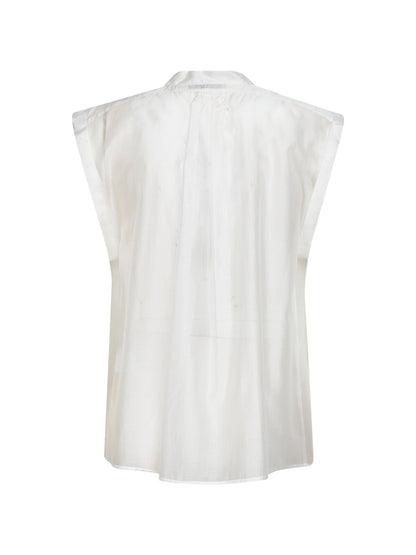 White Voile Calicia Sleeveless Shirt
