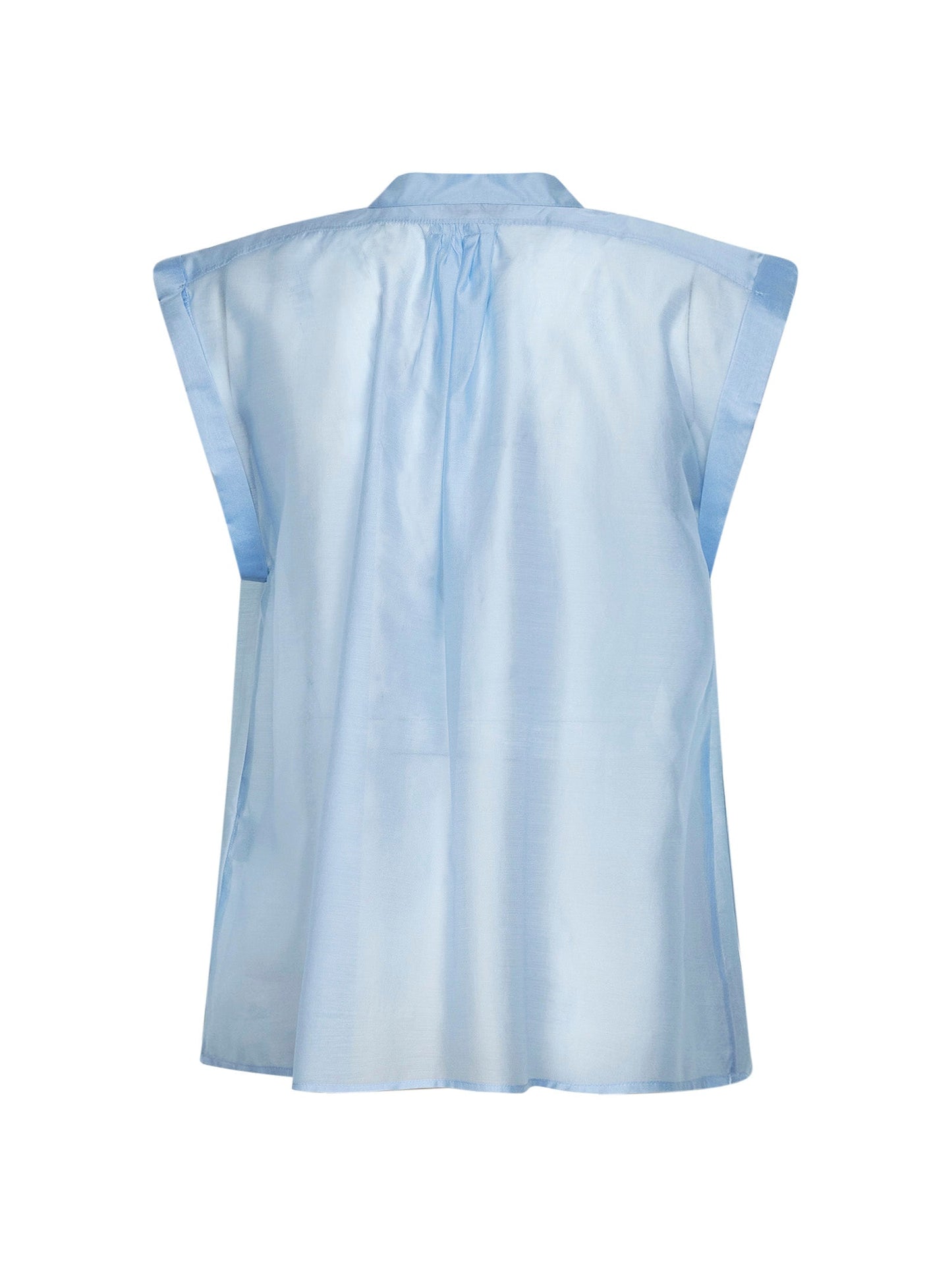 Periwinkle Blue Voile Sleeveless Shirt