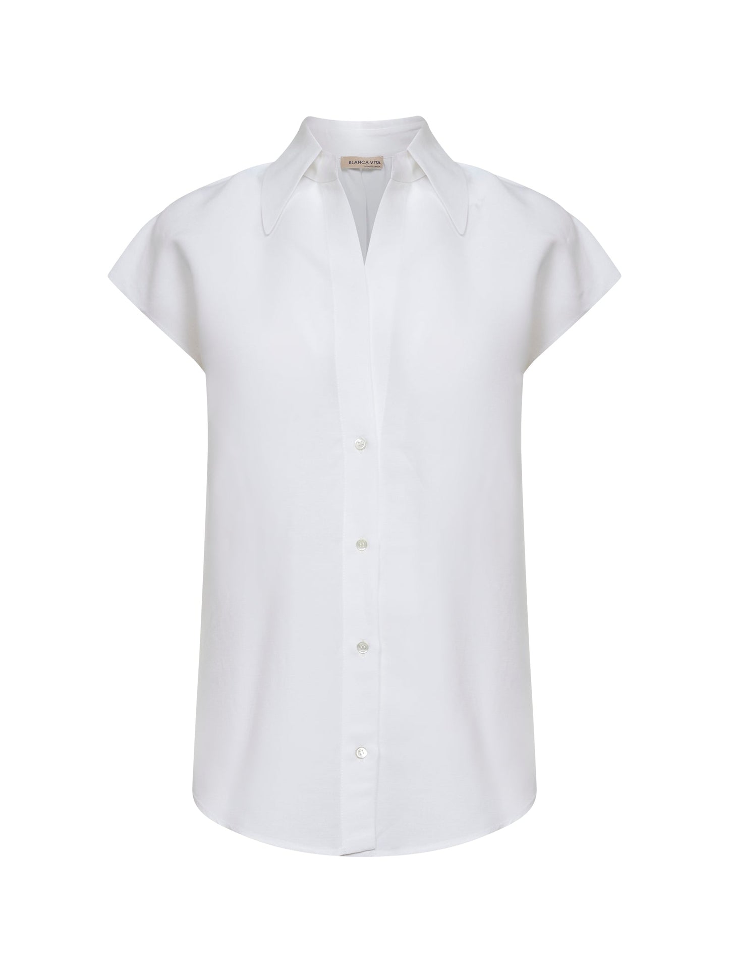 White Viscose and Linen Cenzia Shirt