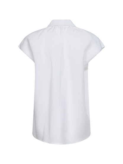 White Viscose and Linen Cenzia Shirt