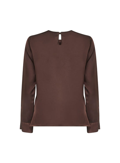Coffee Satin Cesta Blouse
