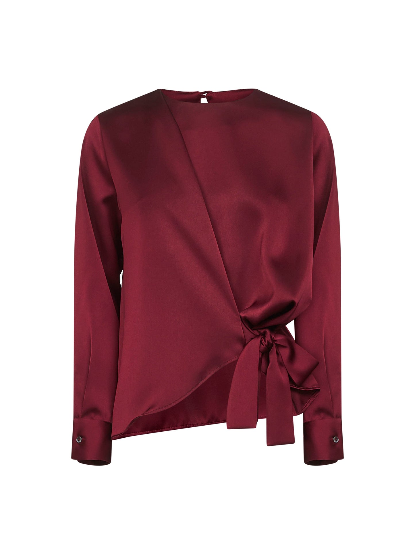 Burgundy Satin Cesta Blouse