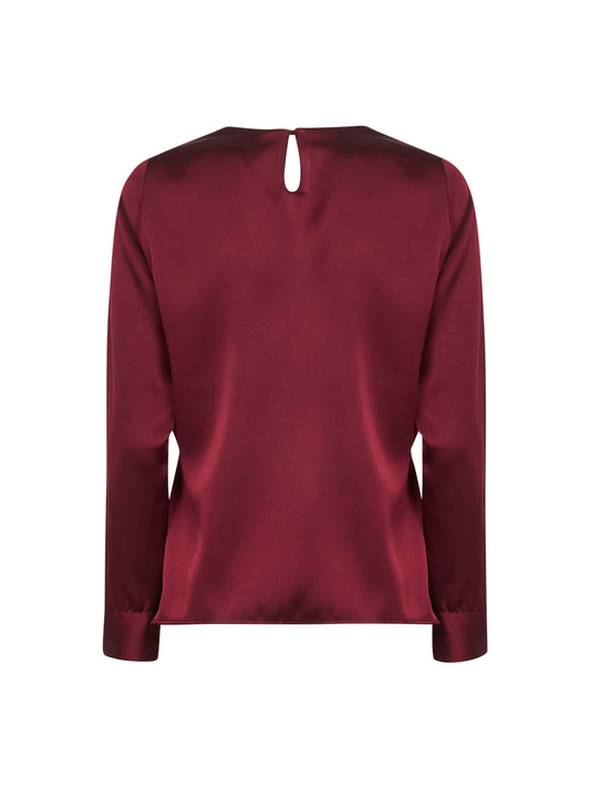 Burgundy Satin Cesta Blouse