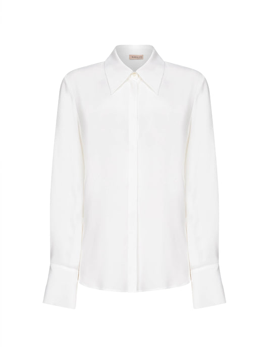White Silk Blend Creta Shirt