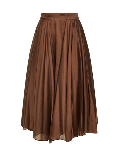 Chocolate Voile Midi Skirt