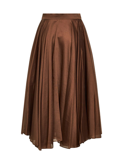 Chocolate Voile Midi Skirt