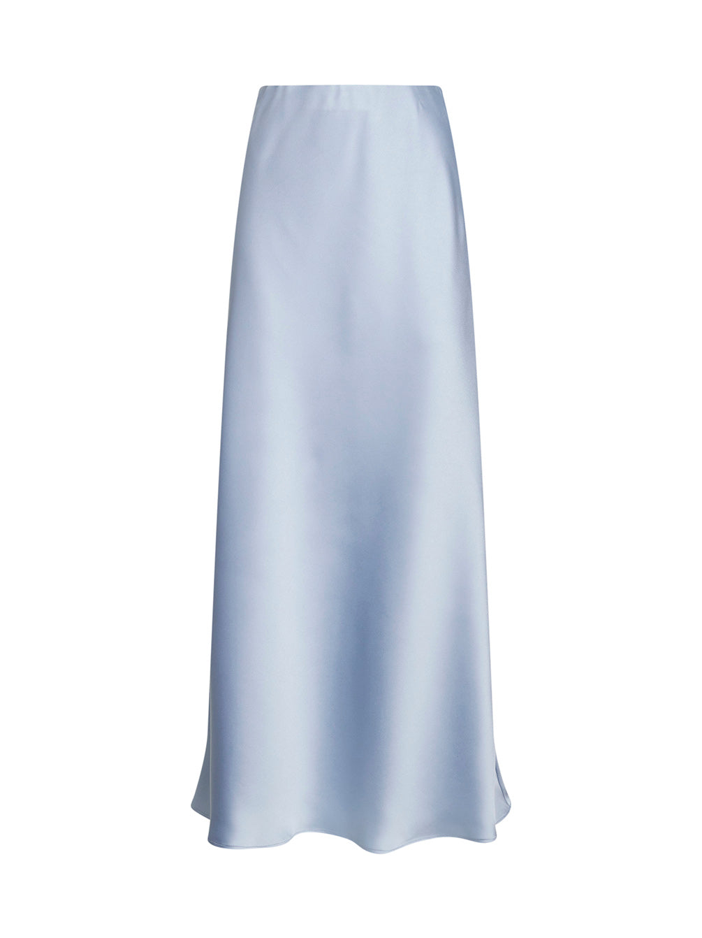 Powder Blue Satin Long Bias Skirt