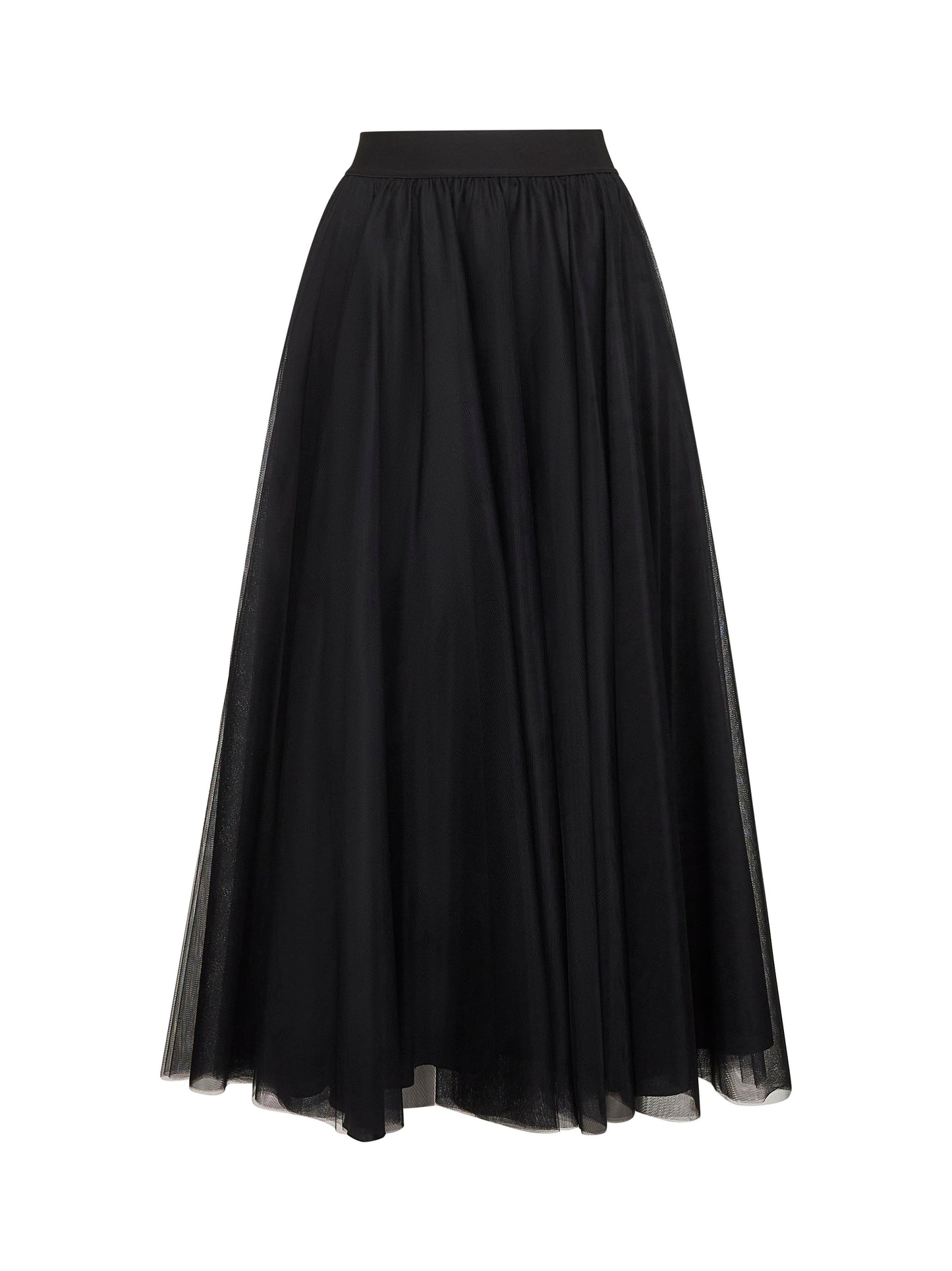 Onyx Tulle Long Wide Skirt