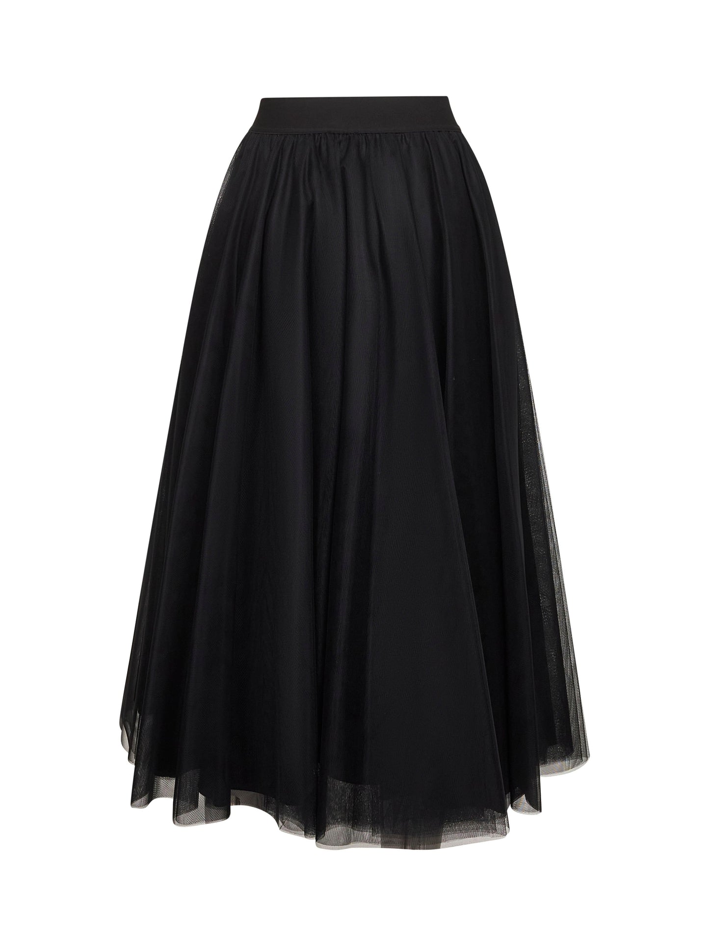 Onyx Tulle Long Wide Skirt