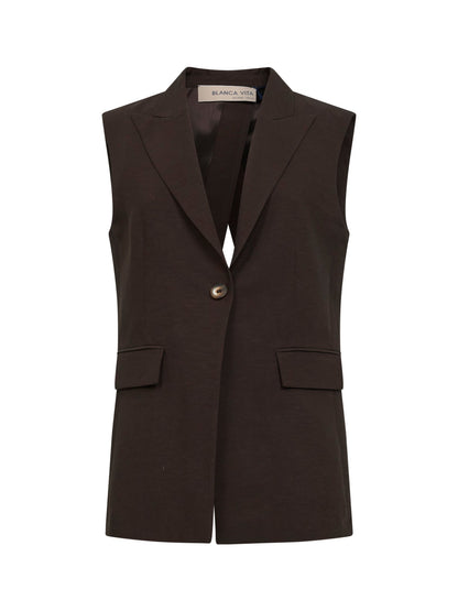 Moka Viscose and Linen Grifea Vest