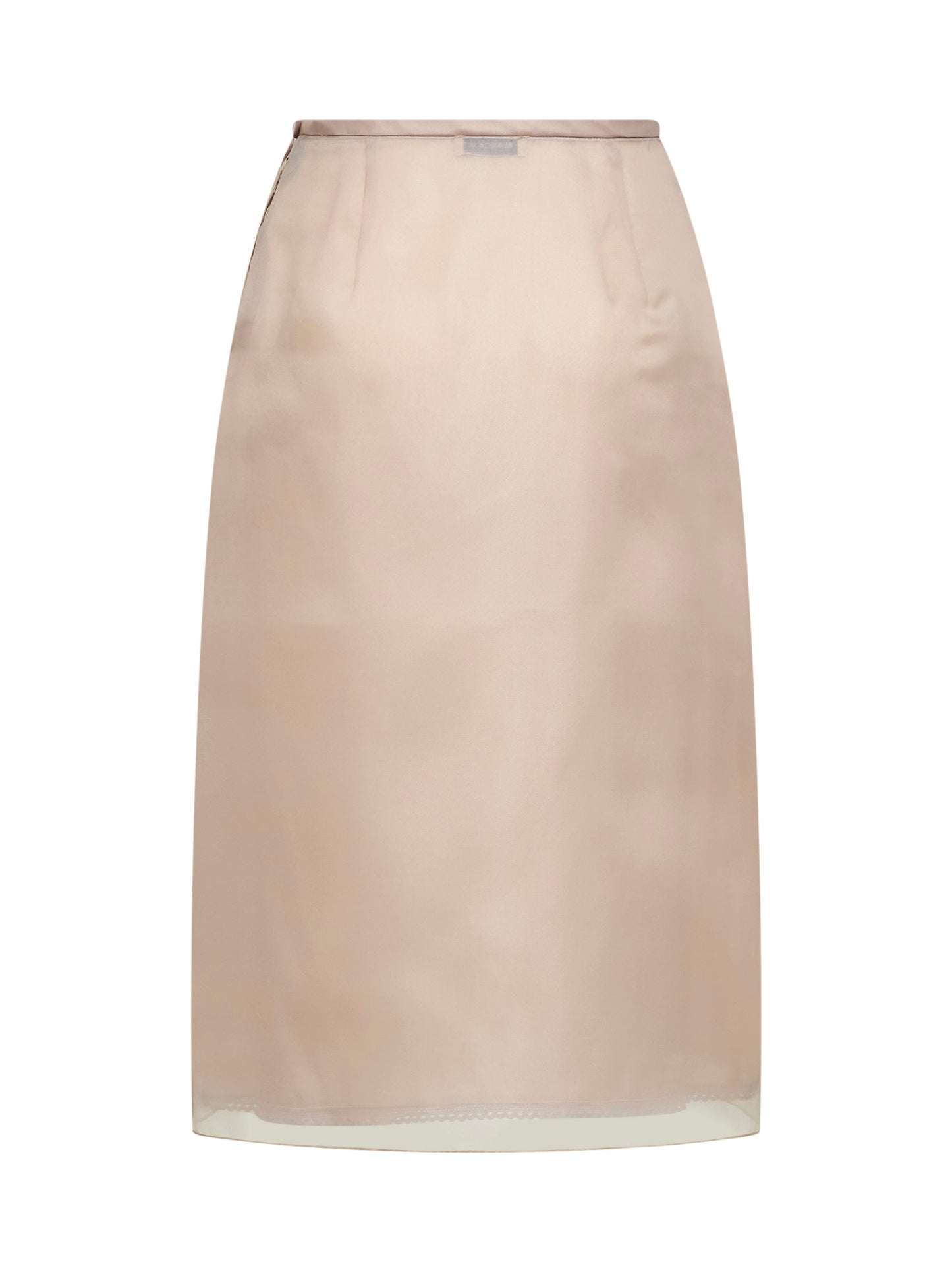 Beige Organza Pencil Skirt