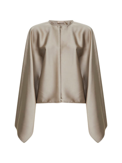 Chalk Satin Merti Cape