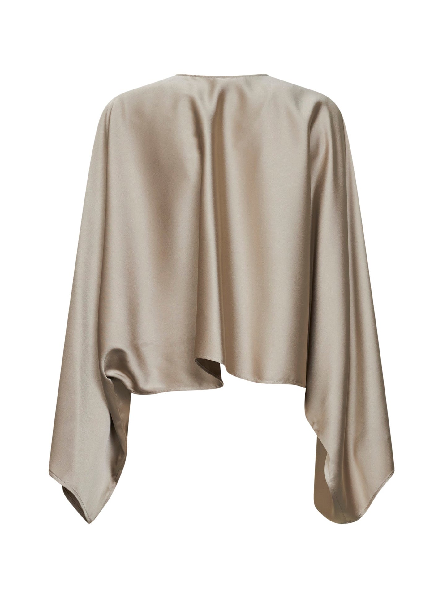 Chalk Satin Merti Cape
