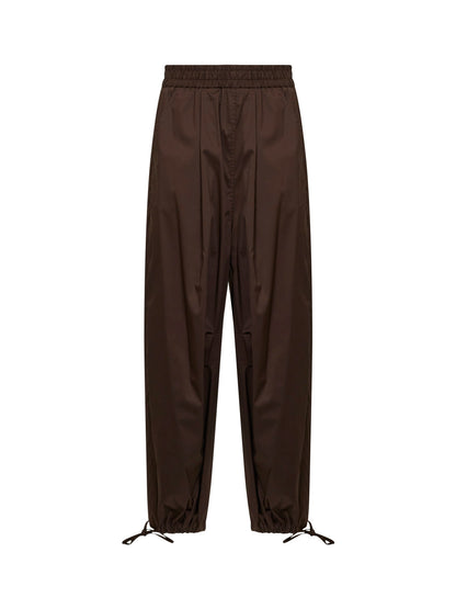 Chocolate Poplin Cargo Trousers