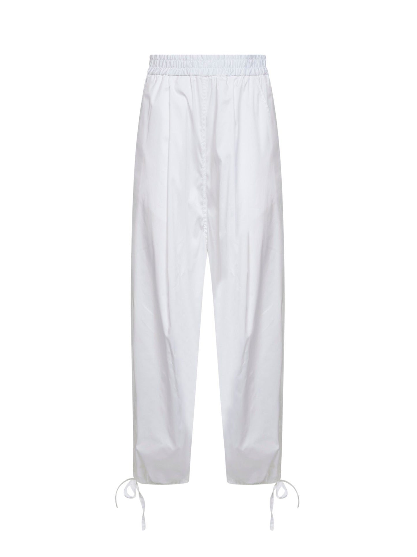 White Technical Poplin Cargo Trousers