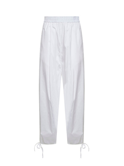 White Technical Poplin Cargo Trousers