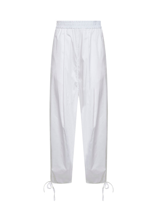 White Technical Poplin Cargo Trousers