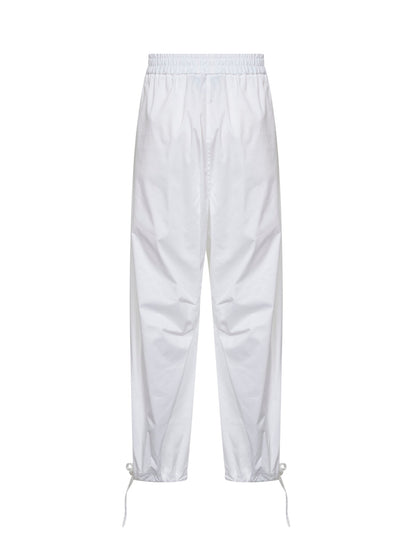 White Technical Poplin Cargo Trousers