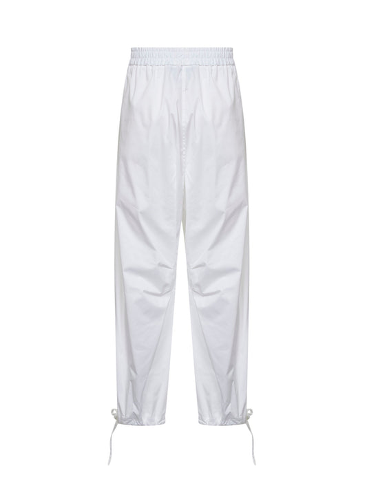 White Technical Poplin Cargo Trousers