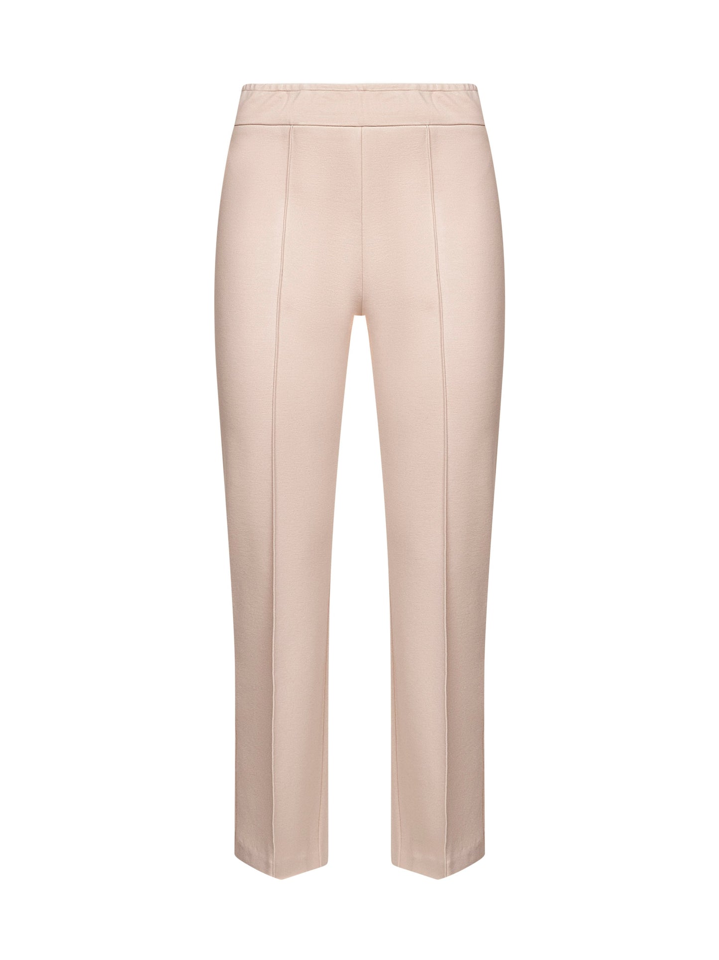 Cream Stretch Jersey Trumpet Trousers