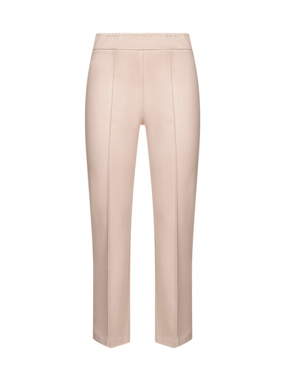 Cream Stretch Jersey Trumpet Trousers