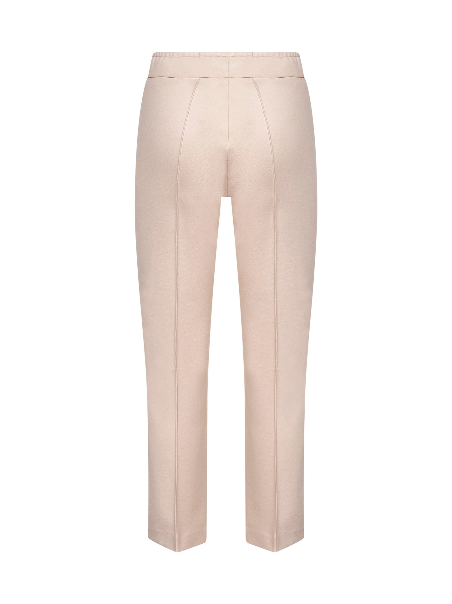 Cream Stretch Jersey Trumpet Trousers