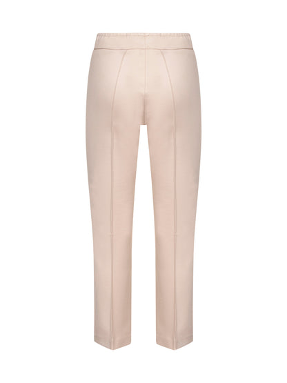 Cream Stretch Jersey Trumpet Trousers