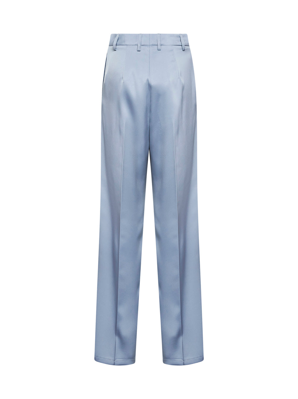 Powder Blue Satin Straight Trousers