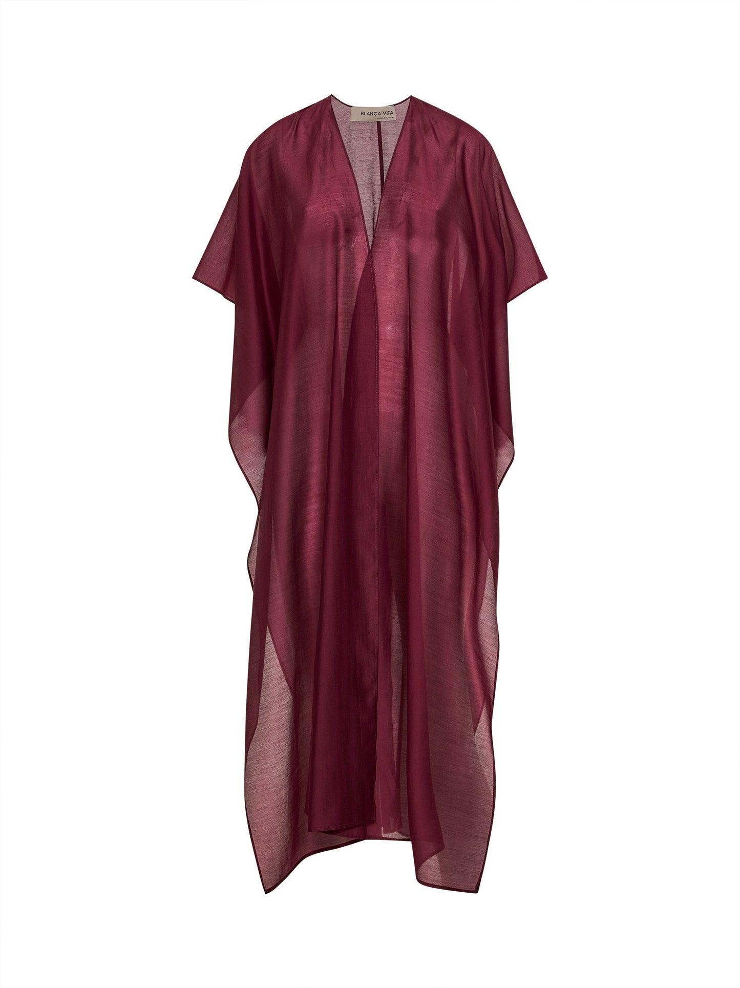 Burgundy Voile Caftan Blouse