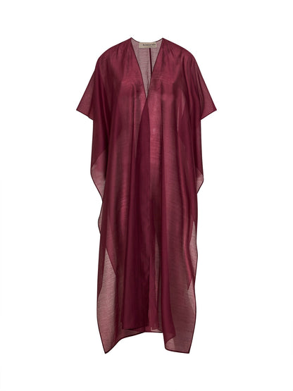 Burgundy Voile Caftan Blouse