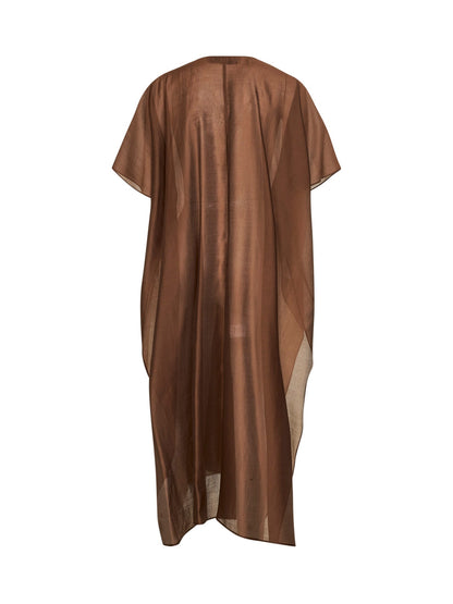 Chocolate Voile Sdelfa Caftan Blouse