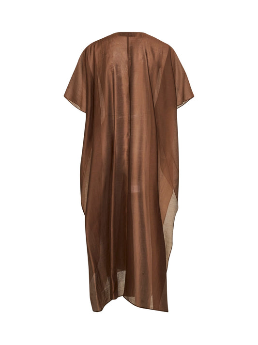 Chocolate Voile Sdelfa Caftan Blouse