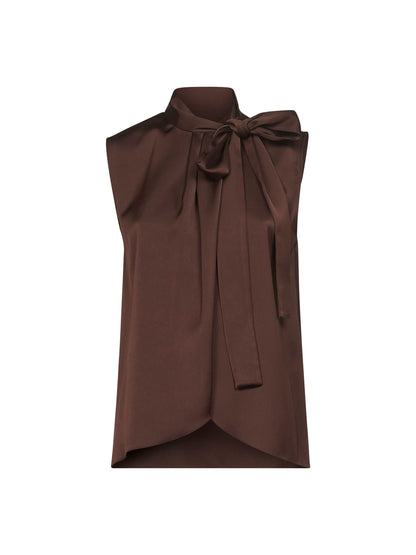 Coffee Satin Topina Top