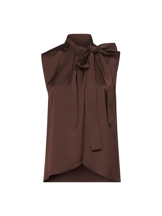 Coffee Satin Topina Top