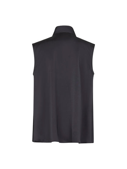 Midnight Blue Satin Top