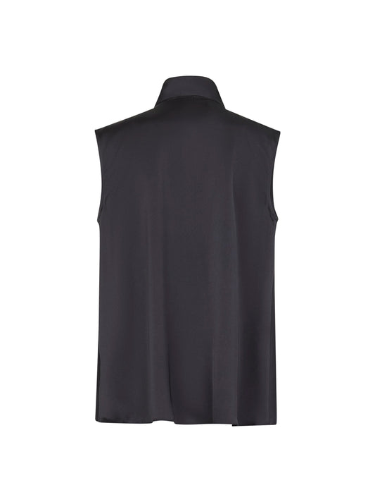 Midnight Blue Satin Top