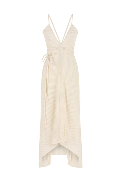 Sage Maxi Dress - Gold Stripes
