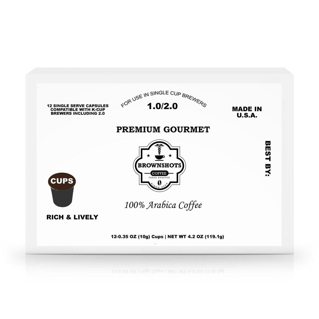 12 Pack Single Serve Coffee Capsules by Brown Shots Coffee - Ladiesse