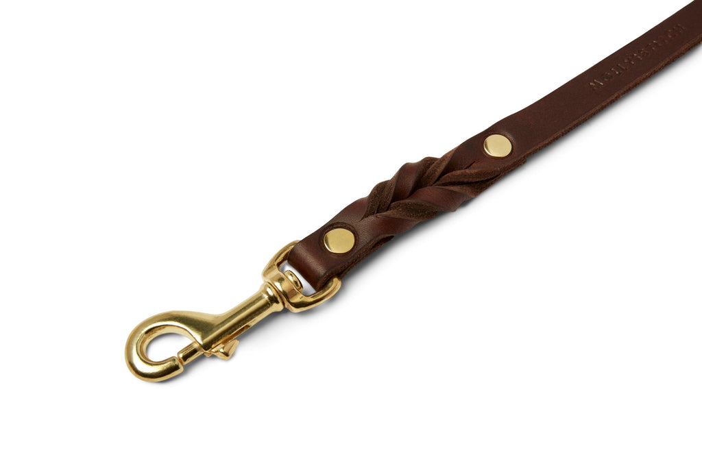 Butter Leather City Dog Leash - Classic Brown by Molly And Stitch US - Ladiesse