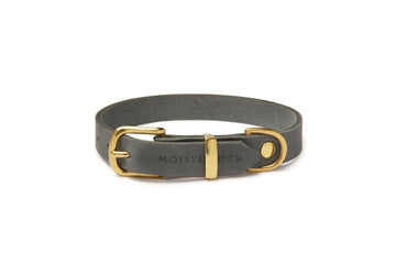 Butter Leather Dog Collar - Timeless Grey by Molly And Stitch US - Ladiesse