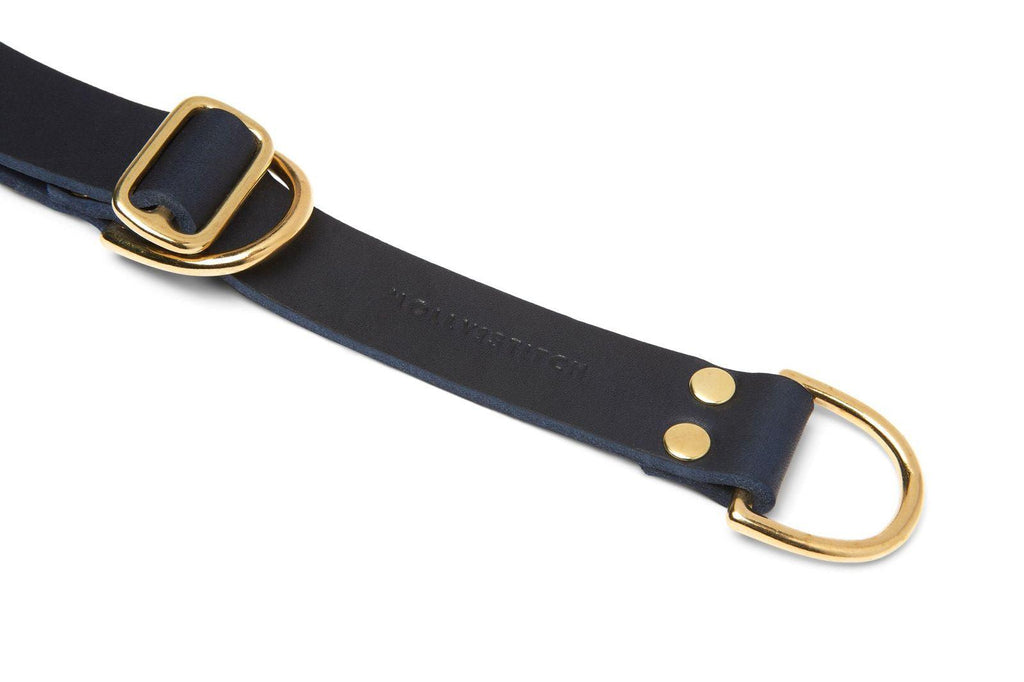 Butter Leather Retriever Dog Collar - Navy Blue by Molly And Stitch US - Ladiesse